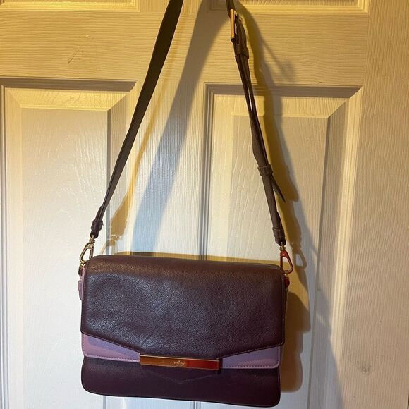 Kate Spade Carmel Court Kaela leather purple & lavender shoulder/ crossbody bag - Picture 2 of 16